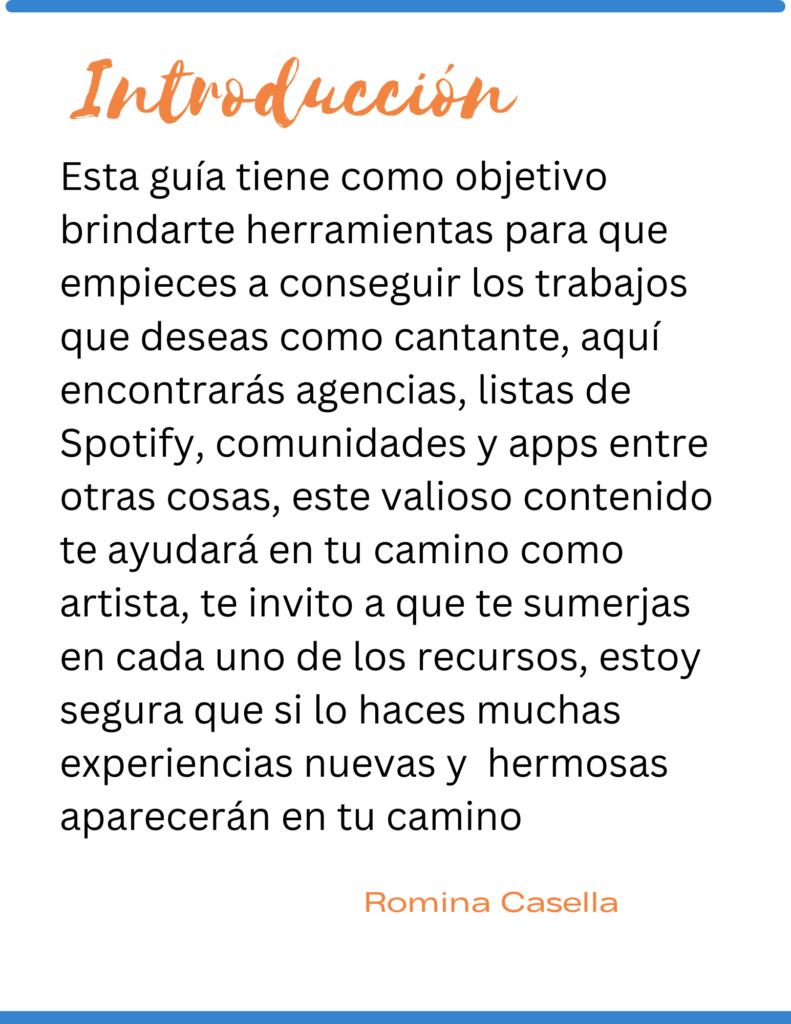trabajo para cantantes